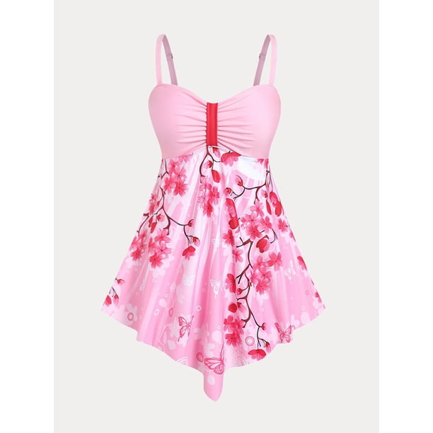 Tankini Talla Extra Estampado Bara Rosegal Camisetas sin mangas de talla grande
