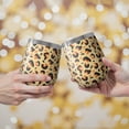 thumbnail image 2 of Leopard Print 12oz Stainless Steel Insulated Wine Tumbler with Lid and Straw – Double Wall Vacuum Mug for Hot & Cold Drinks, 304 Steel Interior, Sweat-Free Design, 2 of 5