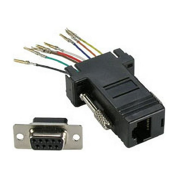 ACCL DB9 Female to RJ45 Modular Adapter, Black, 1 Pack