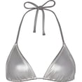 thumbnail image 4 of JuicyRose Women's Metallic Bikini Top - Halter Shiny Triangle Bralette Rave Tops Tie Side Swimsuit Bra, 4 of 7
