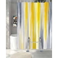 thumbnail image 3 of Split Shower Curtain for Transfer Bench, Yellow Gray White Fabric Shower Curtains for Bathroom, Farmhouse Gradient Abstract Art Tub Sliding Transfer Bench Waterproof Bath Curtains 72"x78", 3 of 9