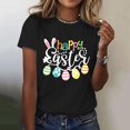 thumbnail image 5 of Outfmvch Chemises de Pâques pour Femmes, Chandails en Molleton à Col Rond pour Femmes, Chemises à Manches Courtes pour Femmes, Hauts de Sortie pour Femmes, T-Shirt à Manches Courtes à Col Rond à la Mode, T-Shirts Graphiques pour Femmes Noir 2 2TG, 5 of 5