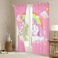 thumbnail image 4 of Feelyou Dreamy Unicorn Child Black Out Curtains, Cartoon Stars Rainbow Curtains Pack of 2 (42x63 Each), Girly Pink Animal Bedroom Curtains, Window Curtains Decor, 4 of 7