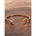 thumbnail image 2 of ELYA Jewelry Women's Trillion-Cut Cubic Zirconia Rose Gold Plated Steel Cuff Bracelet, 2 of 4