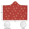 thumbnail image 3 of Wearable Blanket,Red Christmas Golden Reindeer Pattern Hooded Wearable Flannel Blanket for Adults & Teens,Winter Poncho Shawl Wrap Cape Cozy Anti-Pill,60"x80", 3 of 5