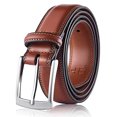 thumbnail image 2 of MILORDE Men Genuine Leather Belt with Single Prong Buckle, Fashion & Classic Design for Dress and Causal (waist 30, Basic Brown MILORDE MILORDE, 2 of 2