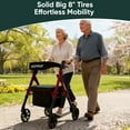 thumbnail image 5 of The Tale Maker Rollator Walkers with Seat for Seniors, Reinforced Aluminum Frame & Height Adjustable, 8" Rubber Wheels for All Terrain, Max 500 lbs Foldable Rolling Walker, 5 of 11
