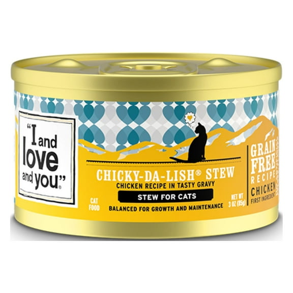 "I and love and you" - Chicky-Da-Lish Stew Wet Cat Food - Single 3 oz can