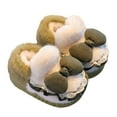 thumbnail image 5 of newwalpole Toddler Boys Girls Cozy House Slippers Warm Plush Winter Soft Sole Cotton Slipper for Kids Non-Slip Cute Bow Indoor Shoes Green for Size 6, 5 of 5