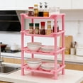 thumbnail image 5 of 4-Tier Plastic Shelf for Storage, Shelving Unit Storage Rack Organizer Utility Shelf for Kitchen Office Garage Pantry Laundry Organization, Storage Rack for Pantry Closet, 5 of 6