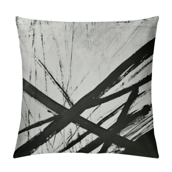 Creowell Black and White Throw Pillow Covers Abstract Ink Graffiti Art Pillow Cover Modern Home Decorative Aesthetic Square Pillowcase Cushion Covers for Living Room Sofa Couch White