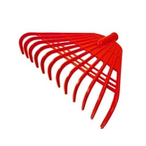 Heavy Duty Plastic Garden Rake | Thickened Leaf & Grass Rake | Agricultural Rubber Rake for Leaves, Pinecones & Yard Debris | Durable Gardening Tool with Iron Reinforcements | 1-Pack