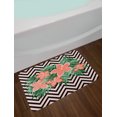 thumbnail image 2 of Hibiscus Bath Mat, Tropical Floral Graphic on Chevron, Plush Bathroom Decor Mat with Non Slip Backing, 29.5" X 17.5", Coral Multicolor, by Ambesonne, 2 of 2