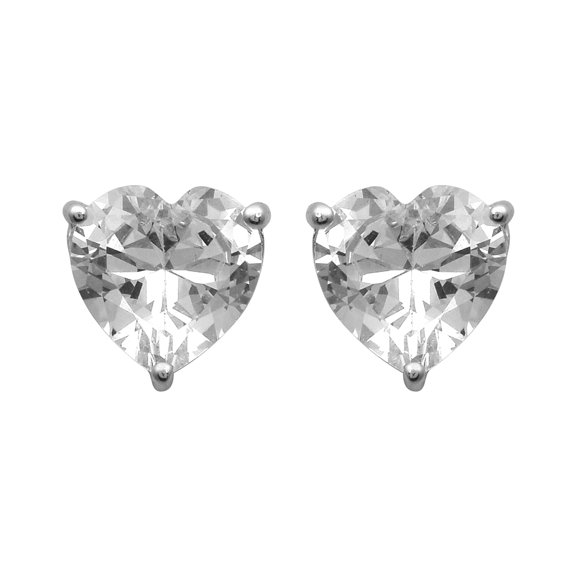 Mooneye 7 mm Heart Shape 925 Sterling Silver White Zircon Solitaire Women Wedding Earrings