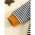 thumbnail image 5 of Qiylii Toddler Baby Sportswear Clothes Set, Striped Patchwork Long Sleeve Sweatshirt Tops and Pants Set for Girls Boy,0-3Years, 5 of 9