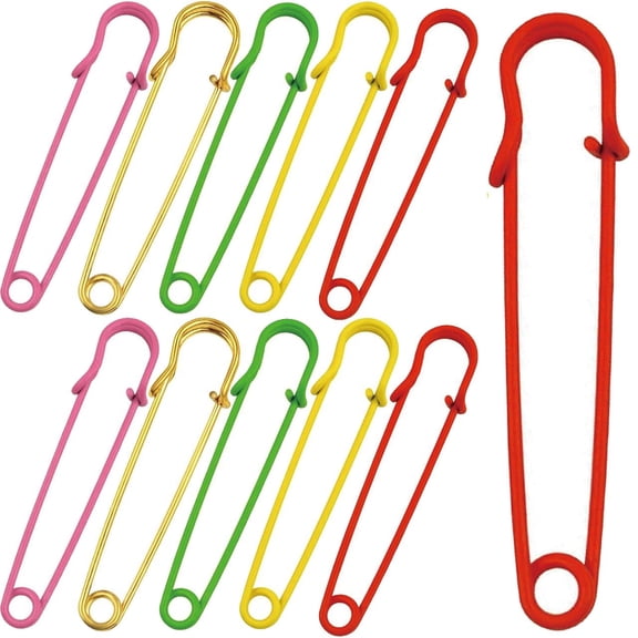 20 Pieces 75 mm Extra Large Safety Pins Metal Heavy Duty Sweater Shawl Pins Safety Pins Brooches for Blankets Skirts Kilts Jewelry Making Craft Sewing, 5 Colors