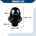 thumbnail image 5 of Unique Bargains 1 Set Fuel Fitting Fuel Line Male Flare Adapter for Car Metric M12x1.5 to 8AN Male Flare Adapter Black, 5 of 6
