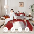 thumbnail image 3 of Homewish Watercolor Gradient Twin Comforter Sets,Minimalism Aesthetic Bedding Set,Red Gold,Light Gray Reversible,2-Piece,1 Comforter and 1 Pillowcase, 3 of 7