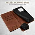 thumbnail image 3 of Case for iPhone 15, Luxury PU Leather Wallet Folio Phone Case with Kickstand Card Holder Magnetic Flip Shockproof Protective Cover for iPhone 15 (6.1 inch), Brown, 3 of 16