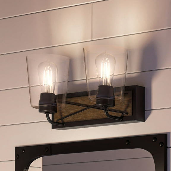 Luxury Farmhouse Bath Light, 8.25H x 14.75W, with Rustic Style, Olde Bronze, UHP3900 by Urban Ambiance