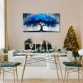 thumbnail image 6 of HFDF Blue Wall Art Large Tree of Life Wall Art for Livg Room Bedroom Office Bathroom Modern Canvas Prts Blue and Grey Picture 14x11inch Framed, 6 of 6