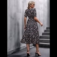 thumbnail image 4 of Vestidos Florales de para Mujer, Estilo Bohemio, Informal, de Verano, con Mangas Abullonadas, Estilo Occidental Negro S, 4 of 8