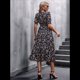 thumbnail image 4 of Vestidos Florales de para Mujer, Estilo Bohemio, Informal, de Verano, con Mangas Abullonadas, Estilo Occidental Negro L, 4 of 8