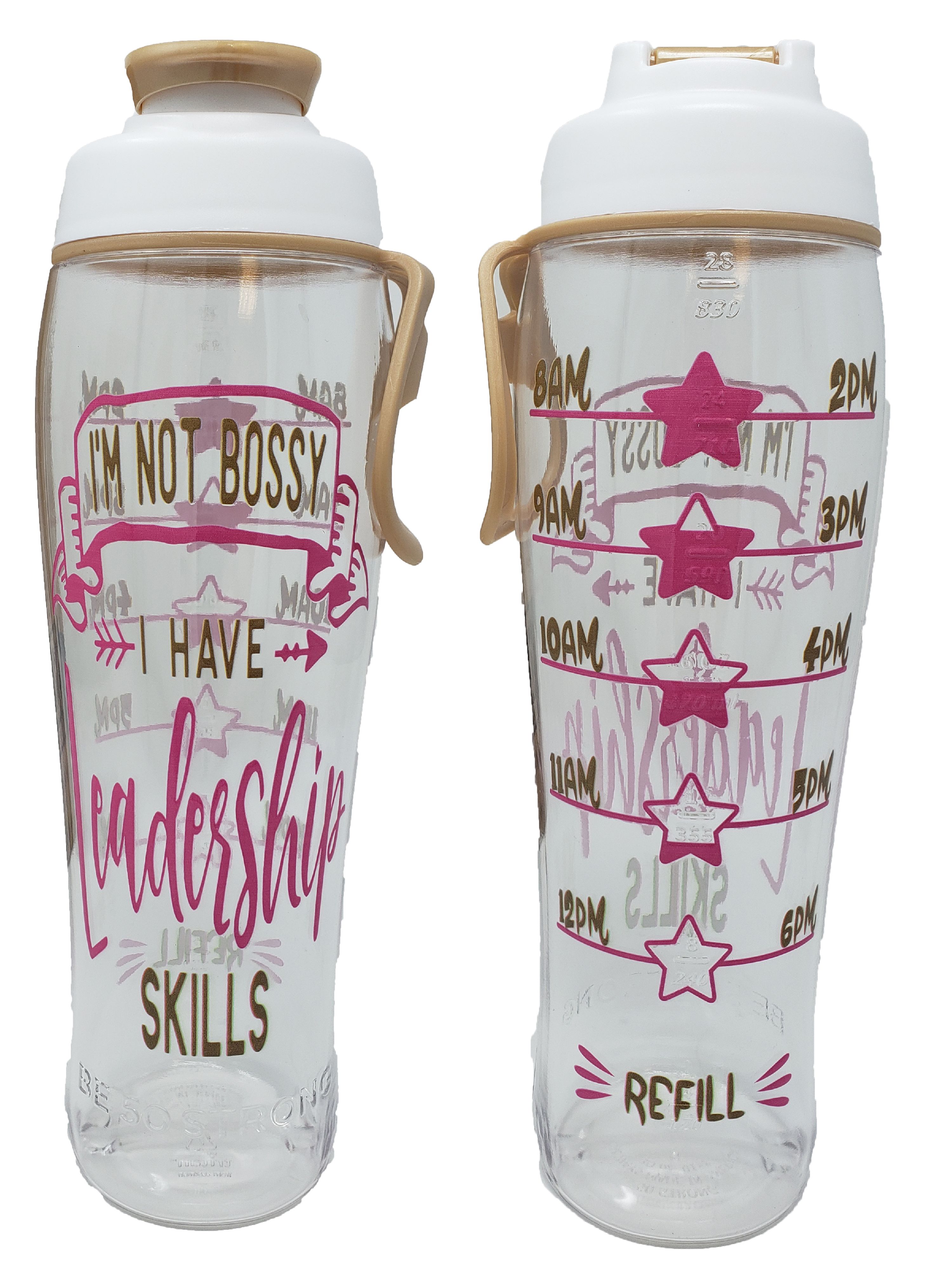 BPA Free Reusable Water Bottle with Time Marker 30 oz. Motivational