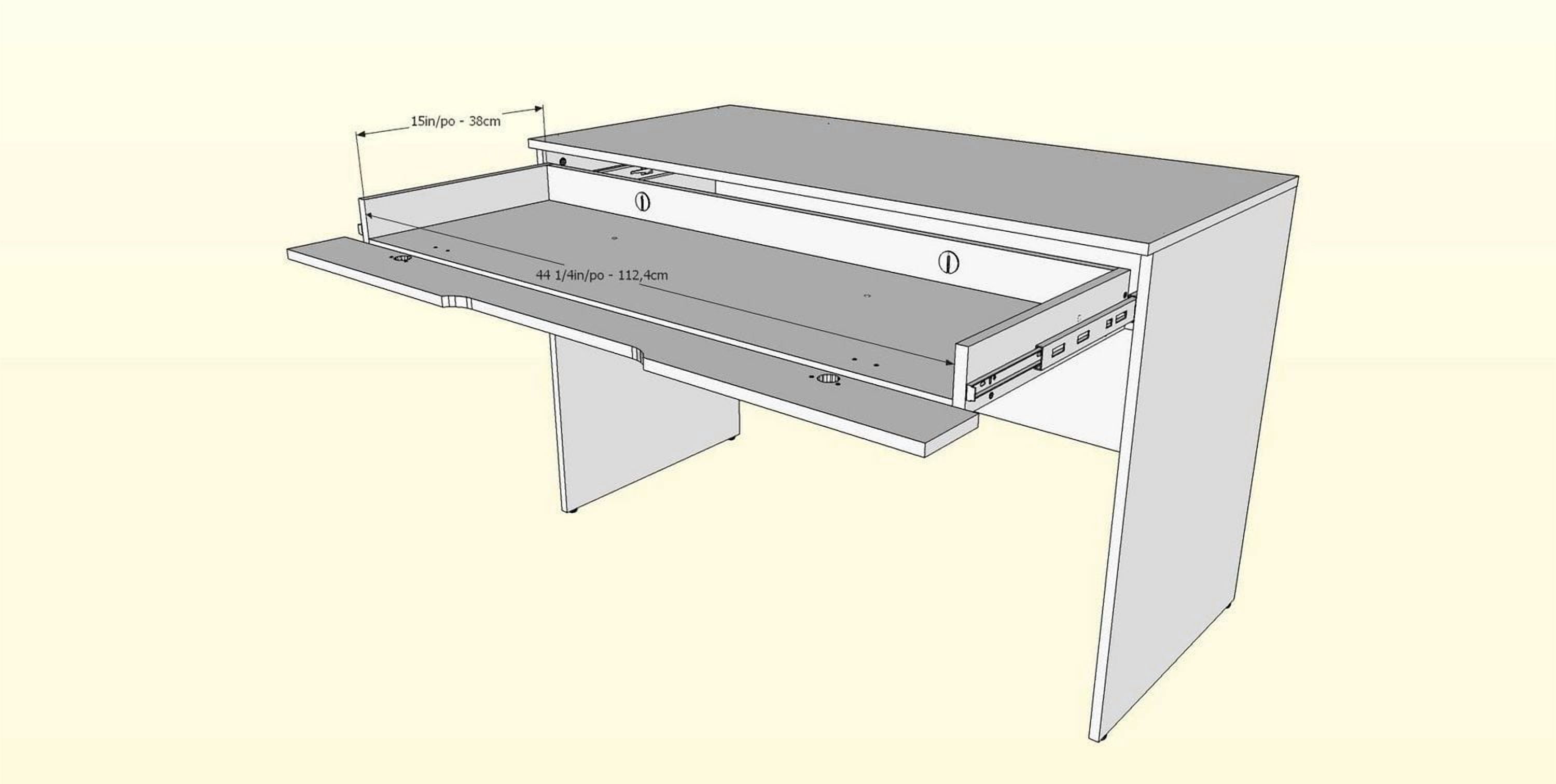 Arobas 2 Piece Home Office Set, White