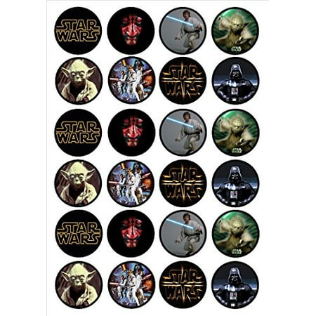 24 Edible Image 24 Star Wars Cupcake Toppers Walmart Com