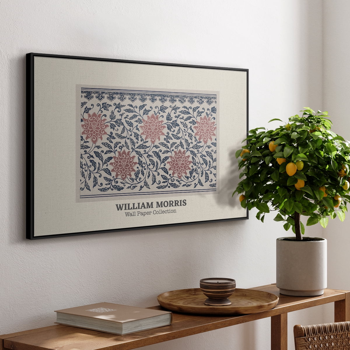 Vintage Abstract Print-XLIV Framed in Black Wood Gallery Wrapped Canvas 27 in. x 41 in.