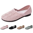 thumbnail image 2 of XIMIN Women’s Ballet Wide Width Flat Shoes Dress Shoes Knit Round Toe Slip On Ballerina Walking Flats Shoes Low Wedge Casual Fashion Comfortable Footwear (6.5, Pink), 2 of 6