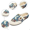 thumbnail image 5 of Rokment Women's Bohemian Ethnic Mules Dress Slides Sandals Beach Summer Vintage Casual Closed Toe Wedge Low Heels Comfortable Walking Half Slippers Clogs for Wide Width Blue Size 9.5, 5 of 7
