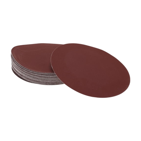 Unique Bargains 50 Pcs Round Sandpaper 240 Grit Hook and Loop Sanding Sheets Universal for Automotive Refinishing Woodworking 150x150mm Aluminum Oxide Red