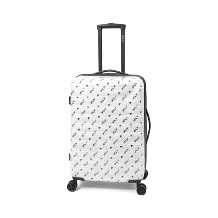iFLY Hardside Luggage Fibertech City 24 Inch Checked Luggagen, See-Through Clear Luggage