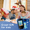 thumbnail image 5 of Kidsjoy Kids Smart Phone Toys, HD Dual Camera Touchscreen Cell Phone for Kids, Christmas Birthday Gifts Dinosaur Toddler Play Phone for Boys 3-10 Learning Toy (Blue), 5 of 8