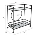 thumbnail image 4 of ABBSR 32in. Black Metal Bar Cart,Morden Mobile Kitchen Serving Carts,Storage Shelves for Home,Party, 4 of 8