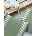 thumbnail image 2 of Pack of 2 Outdoor Pillow Covers, Sage Dark Green White Striped Waterproof Square Throw Pillowcase Cushion Decorative Pillow Covers for Couch Patio Tent, 24x24 in, 2 of 6