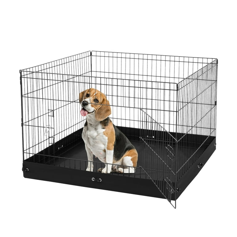 KFFKFF Pet Enclosure, 4 Panels Dog Playpen with Mat, 24