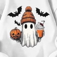 thumbnail image 6 of HAOTAGS Girls Halloween Printed Fleece Sweatshirt — Soft Brushed Cotton Blend, Relaxed Fit, Round Neck, Long Sleeve White Size 9, 6 of 6