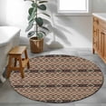 thumbnail image 3 of Round Rugs 3Ft, Brown Geometric Round Area Rug Washable Indoor Throw Carpet, Southwestern Ethnic Vintage Small Non Slip Circle Rug for Bedroom Living Room Home Decor Aesthetic, 3 of 8