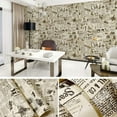 thumbnail image 3 of Papel tapiz de periódico autoadhesivo de vinilo vintage, papel tapiz autoadhesivo despegable y pegable para decoración de dormitorio y sala de estar - Periódico, 45 cm x 3 m | JUNJUN, 3 of 5
