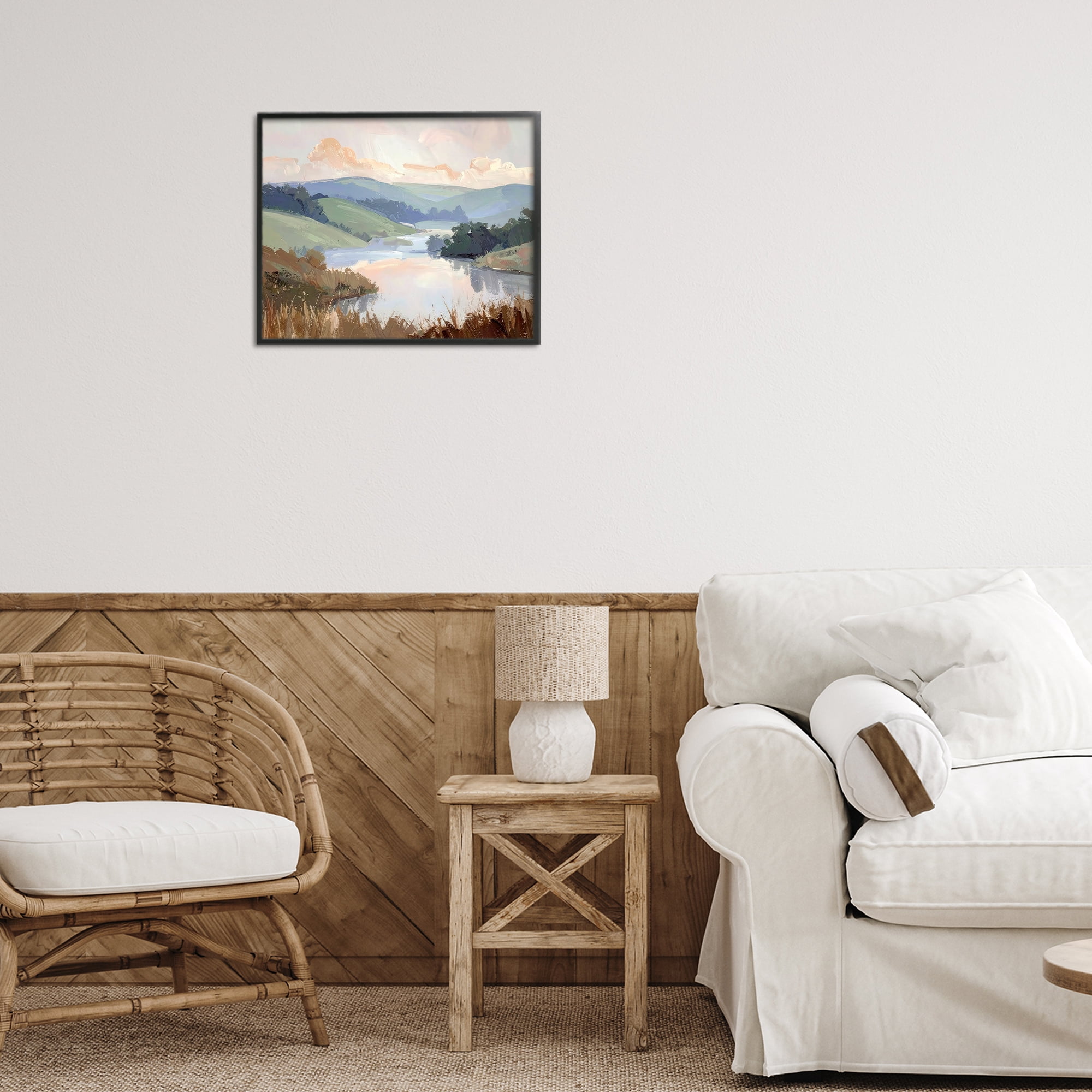 Stupell Industries Muted Distant Mountains Black Framed Giclee Art, design by Alonza Saunders