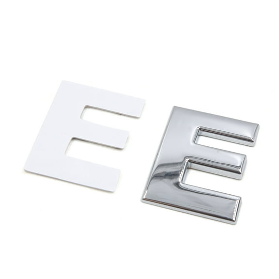 Unique Bargains Silver Tone Metal E Letter Shaped Alphabet Sticker Emblem Badge Decals for Car