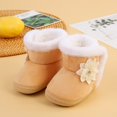 thumbnail image 3 of Ketyyh-chn99 Baby Cozy Fleece Booties Kids Shoes Baby Boy Girl Soft Fleece Booties Stay On Slippers Socks Shoe Non Skid Toddler First Walkers Winter Ankle Crib Shoes Khaki,5, 3 of 5
