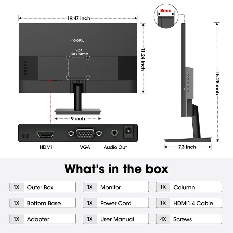 KOORUI 22インチ モニター 22N1（フルHD / HDMI）「7729 Amazon.co.jp: KOORUI モニター : パソコン・周辺機器