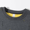 thumbnail image 4 of Fewfanhot Sweatshirts for Men Crewneck Solid Color Distressed With Holes Long Sleeve Sweatshirt Pullover Fall Winter Tops, 4 of 9