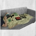 thumbnail image 6 of Retro Soft Flannel Fleece Blanket, I Love to Drink Beer Calligraphy with a Hand Holding Booze Bottle Grunge Illustration, Cozy Plush for Indoor and Outdoor Use, 60" x 80", Multicolor, by Ambesonne, 6 of 6