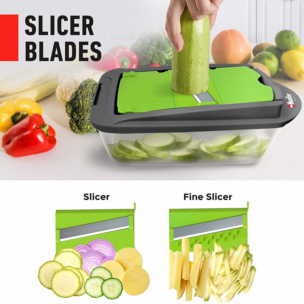 Mueller Austria Pro-Series Blade Egg Slicer, Onion Mincer Chopper, Slicer,  Vegetable Chopper, Cutter, Dicer, Vegetable Slicer with Container 