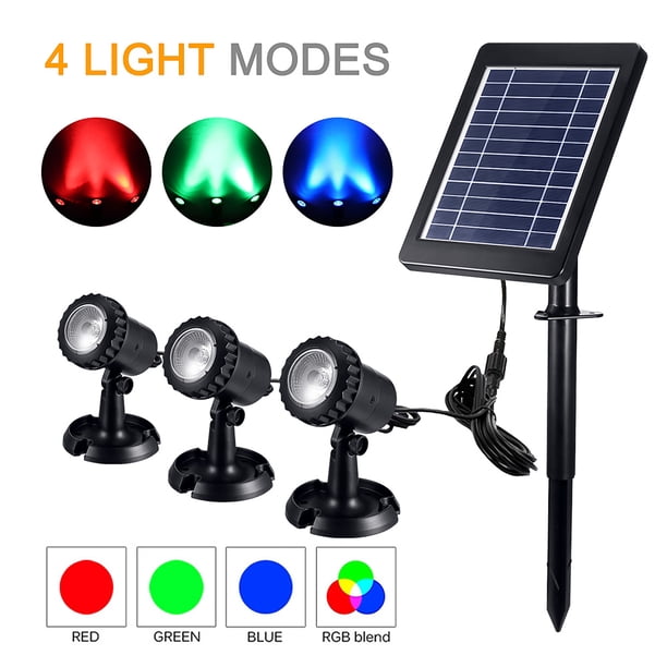 Luz Anfibia Impermeable Solar Ángulo Ajustable Rgb Led Luz Subacuática Minnieouse HA024617-01